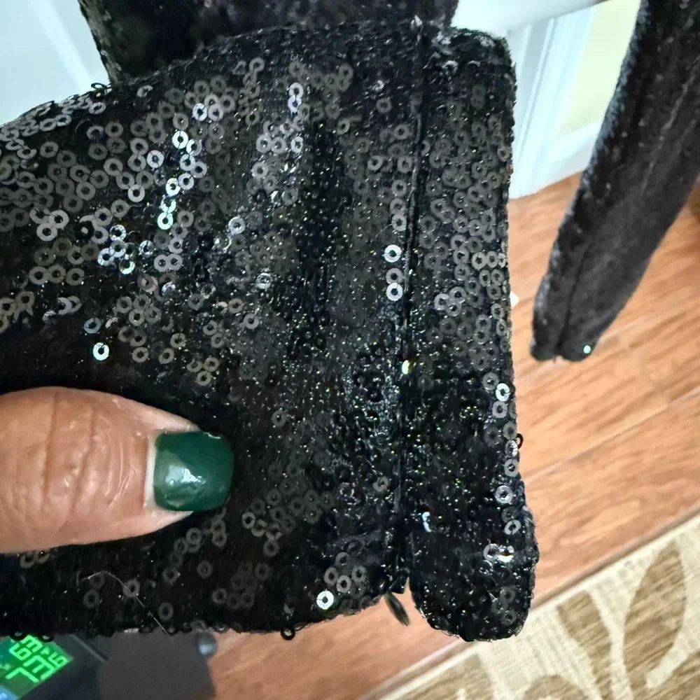Black sequined pants - BNWT size M - Picture 8 of 10